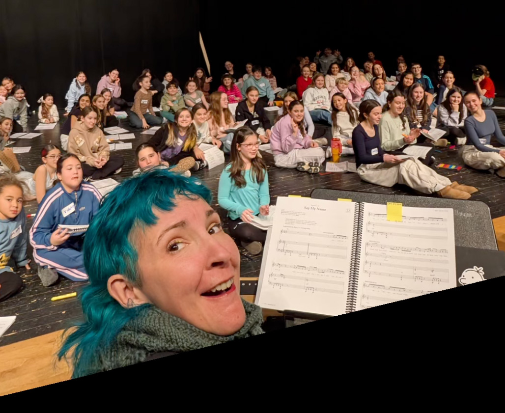 Sarah with students